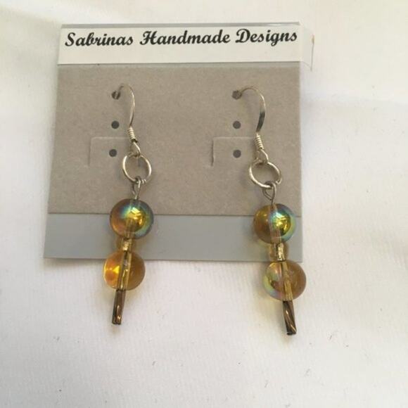 Iridescent Handmade Beaded Earrings - Picture 2 of 2